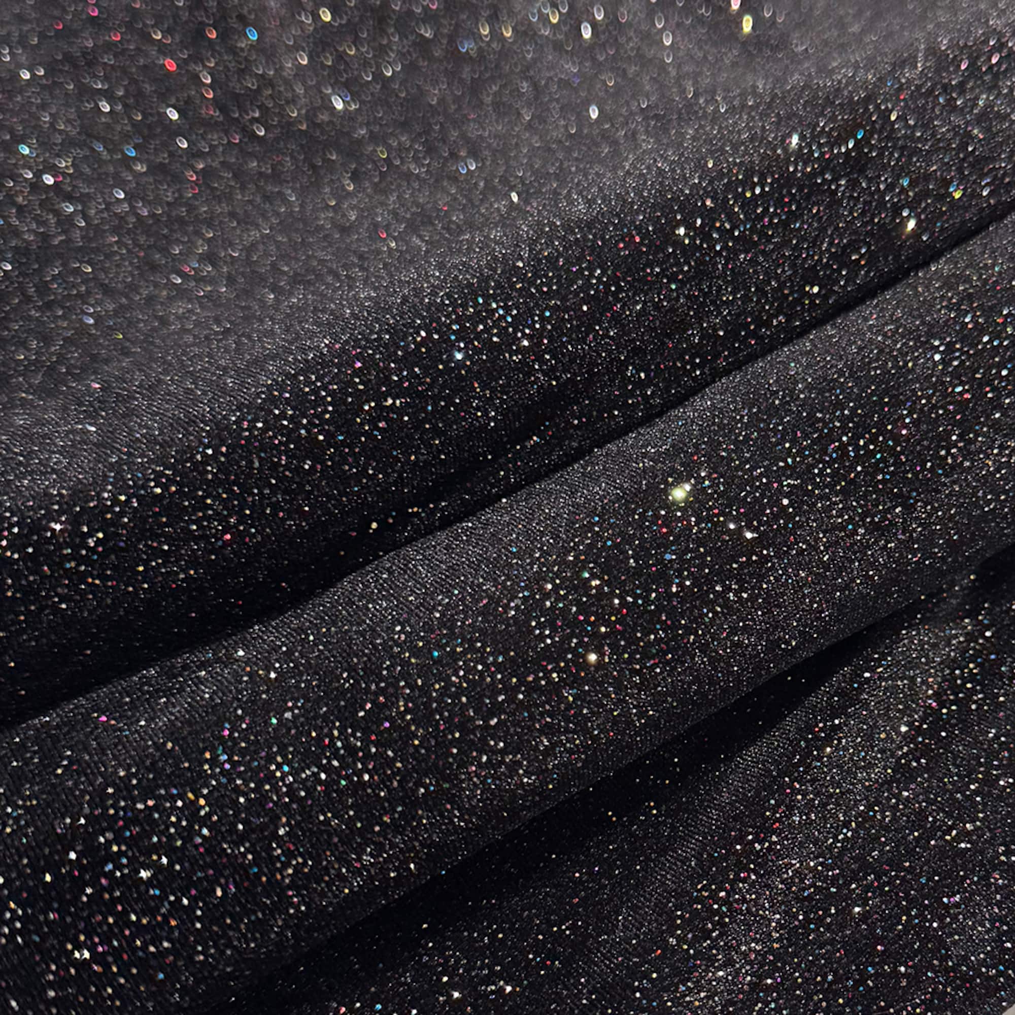 Feldman Black Sparkle Stretch Velvet Fabric